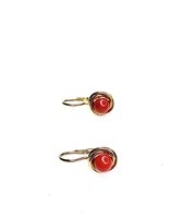 Orecchini Stocco Gioielli Donna in Oro giallo Corallo OROO8 - OROO8